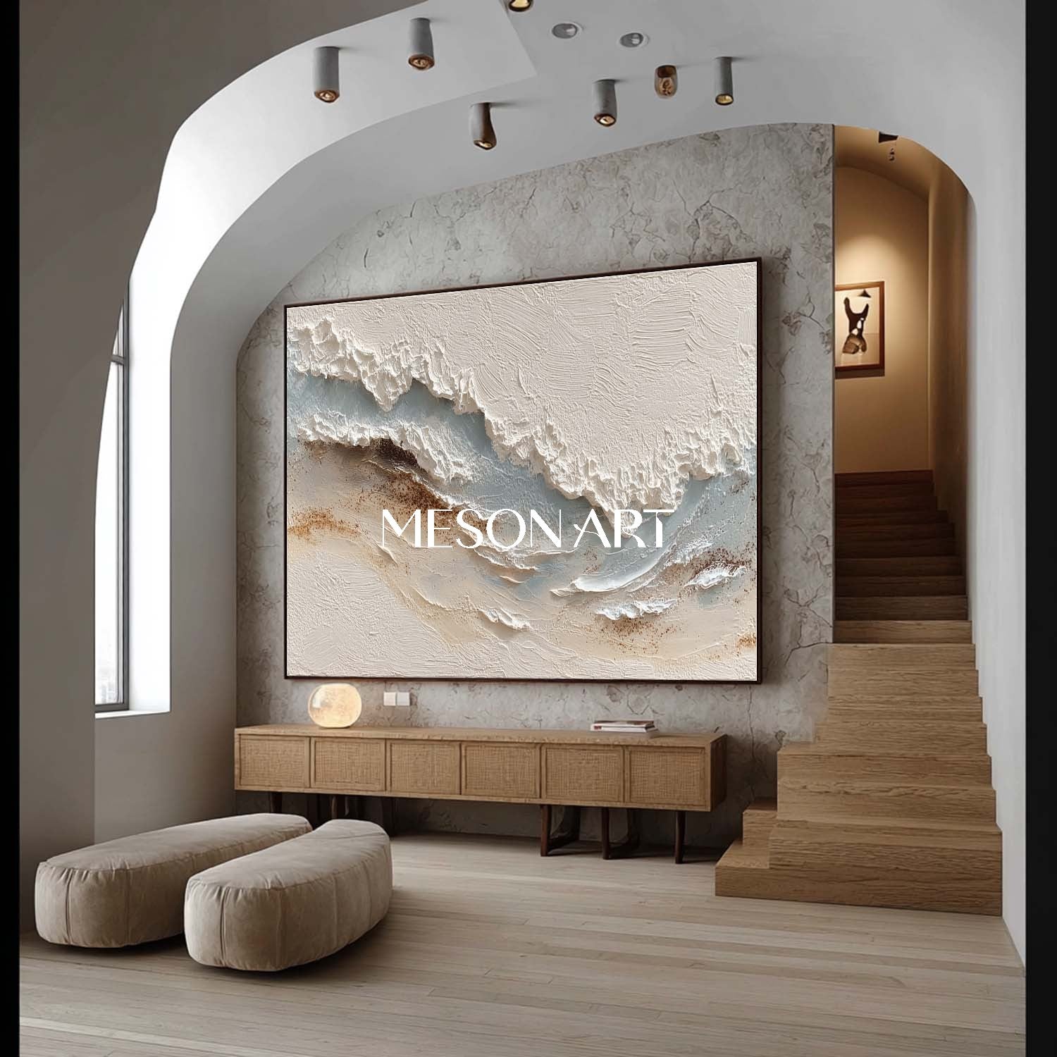 Large White Ocean Wave Texture Wall Mural Living Room Wave Wall Decor