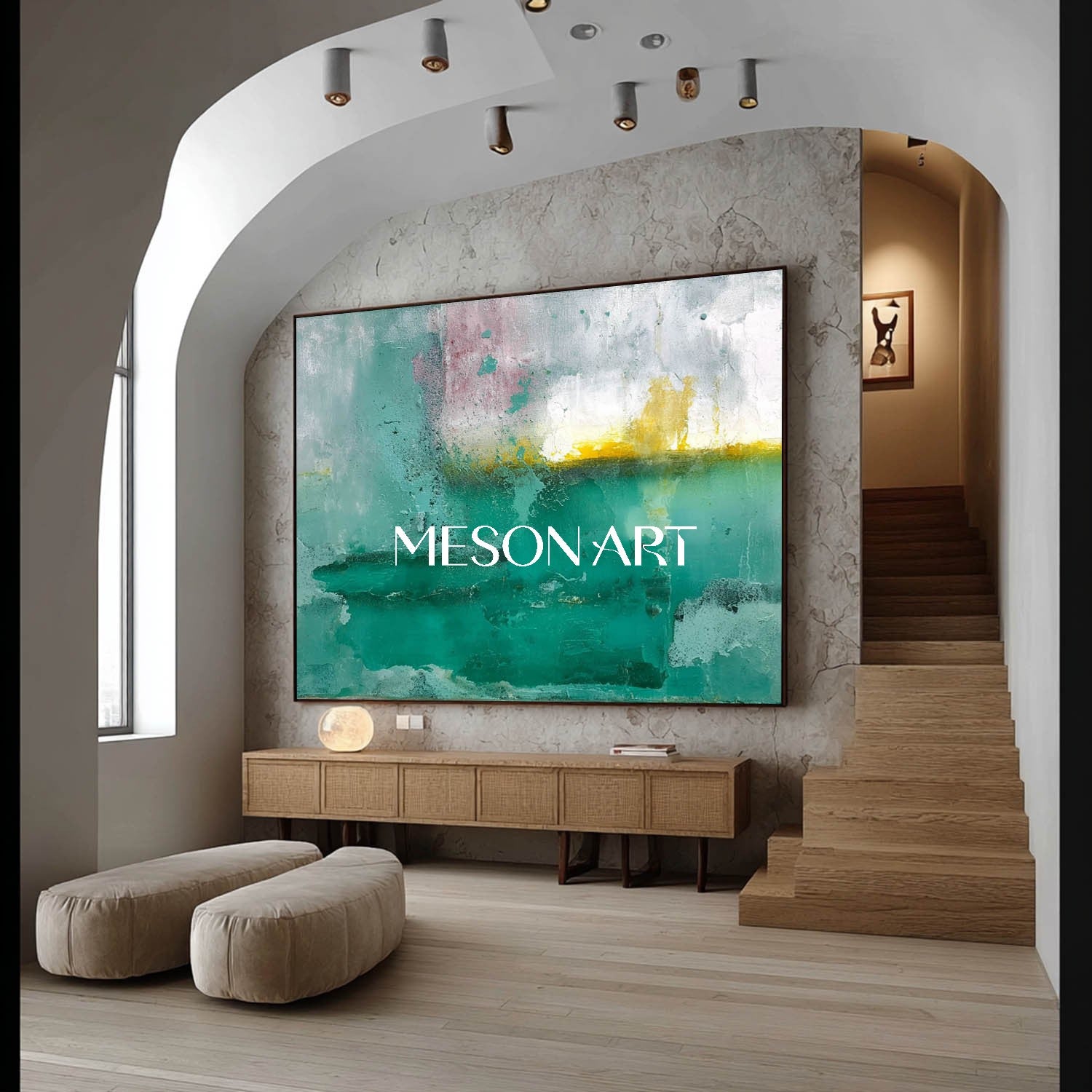 Buy Green Abstract Art Fireplace Sage Green Canvas Wall Decor Painting