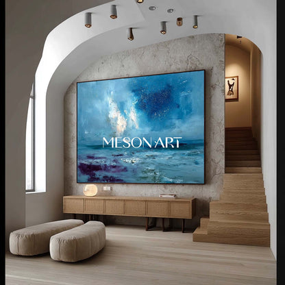 Dark Blue Abstract Art for Sale Dark Blue Abstract Canvas Wall Painting