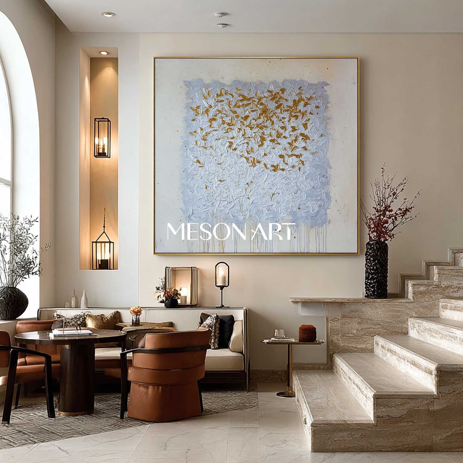 Handmade Wabi-Sabi Abstract Canvas Painting Textured Modern Wall Art