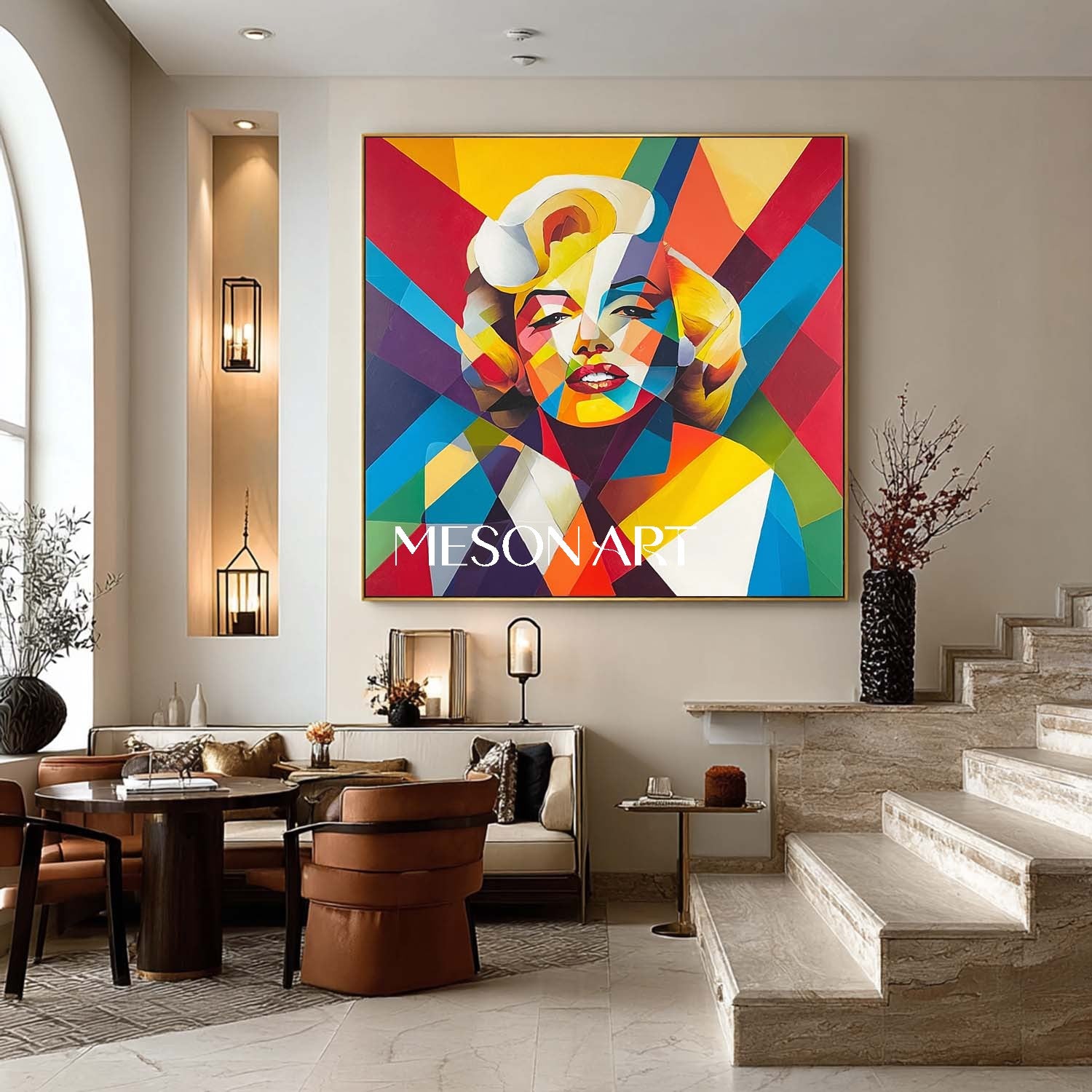 Buy Marilyn Monroe Pop Art Wall Art Colorful Geometric Abstract Canvas