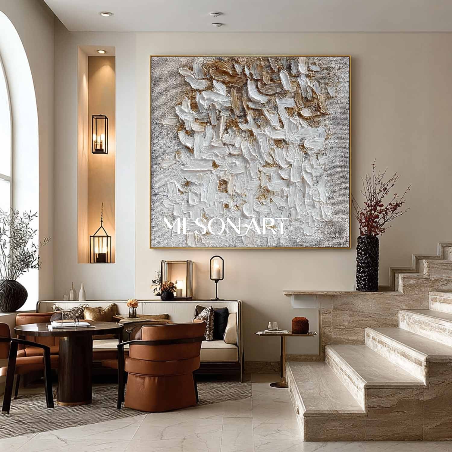 Handmade Wabi-Sabi Canvas Art Minimalist Textured Abstract Painting