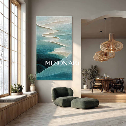 Large Green Abstract Textured Canvas Wall Art Green Textured Paintings