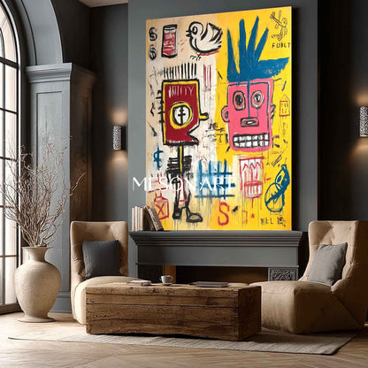 Modern Street Art Crown Handmade Impasto Painting Entryway Buy Online