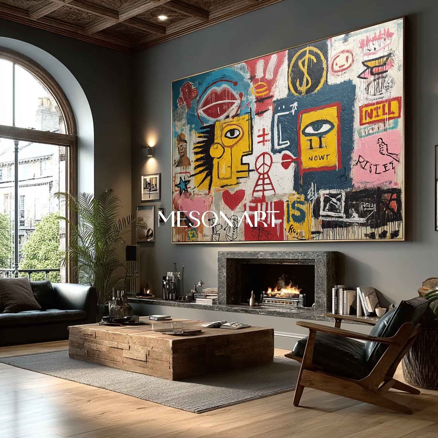 アート・デザイン・音楽 Sources of modern eclecticism Multicolor Neo Expressionism Textured Impasto Large Scale Wall Art