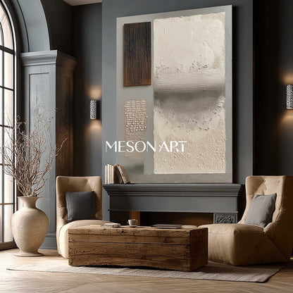 Wabi-Sabi Textured Abstract Canvas 24"Hx 20"W/ 61 x 51 CM Wall Art