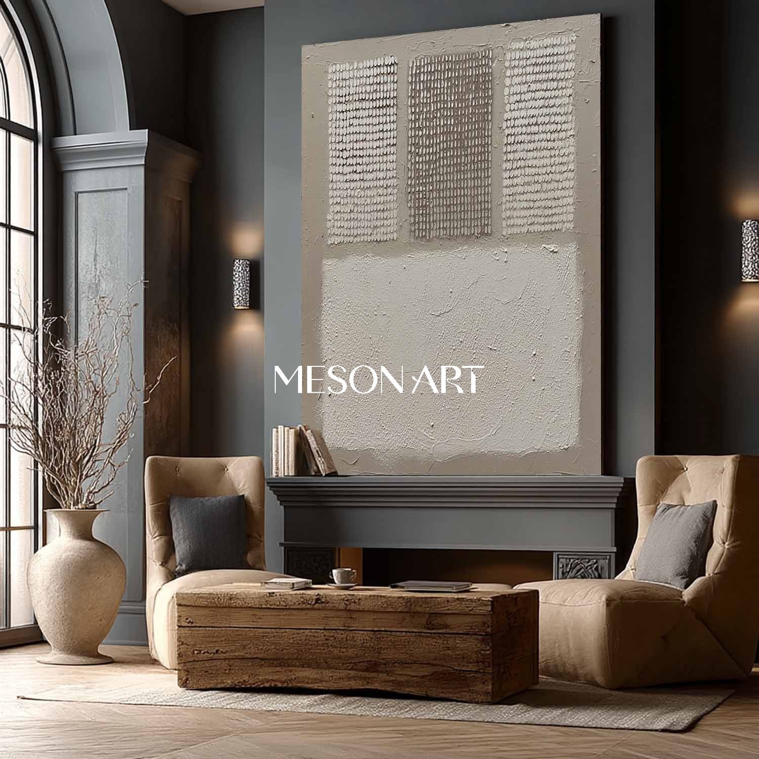 Shop Original Gray Wabi-Sabi Wall Art Neutral Color Painting Entryway