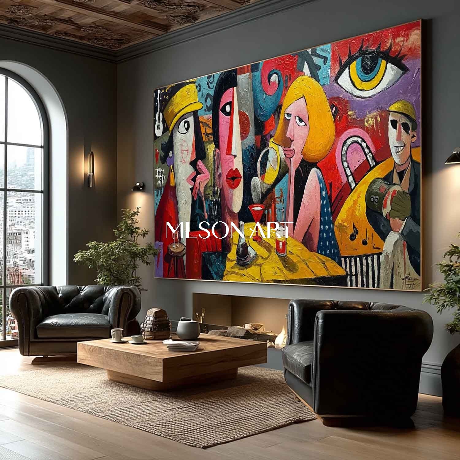 Shop Pop Art Abstract Graffiti Canvas for Modern Cafe and Living Room