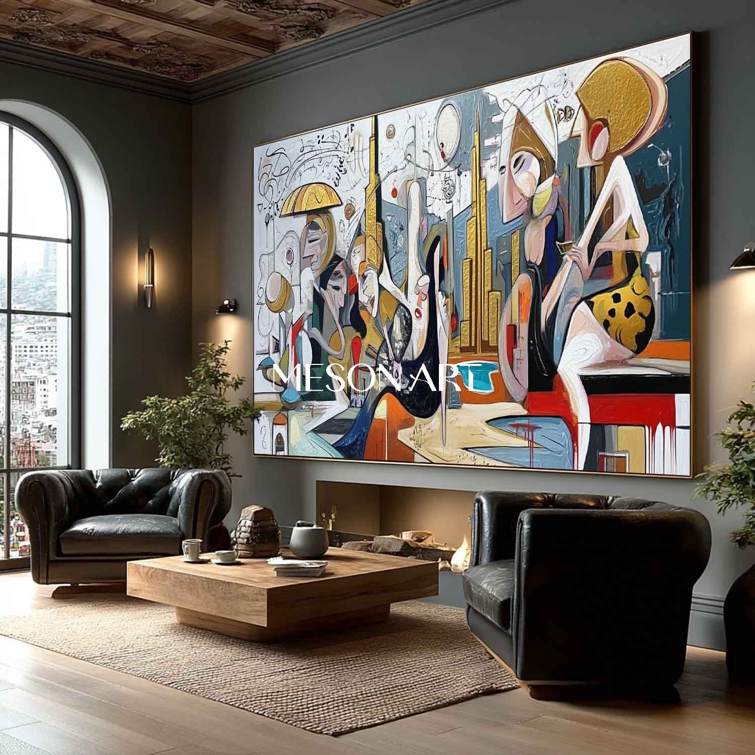 Picasso Cubist Contemporary Textured Art Horizontal Bedroom Order