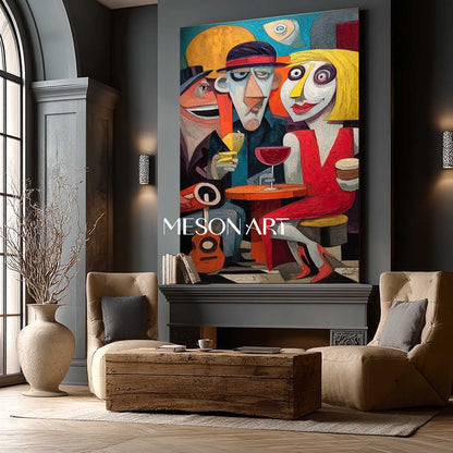 Buy Large Playful Pop Art Abstract Art with Figures for Modern On Sale
