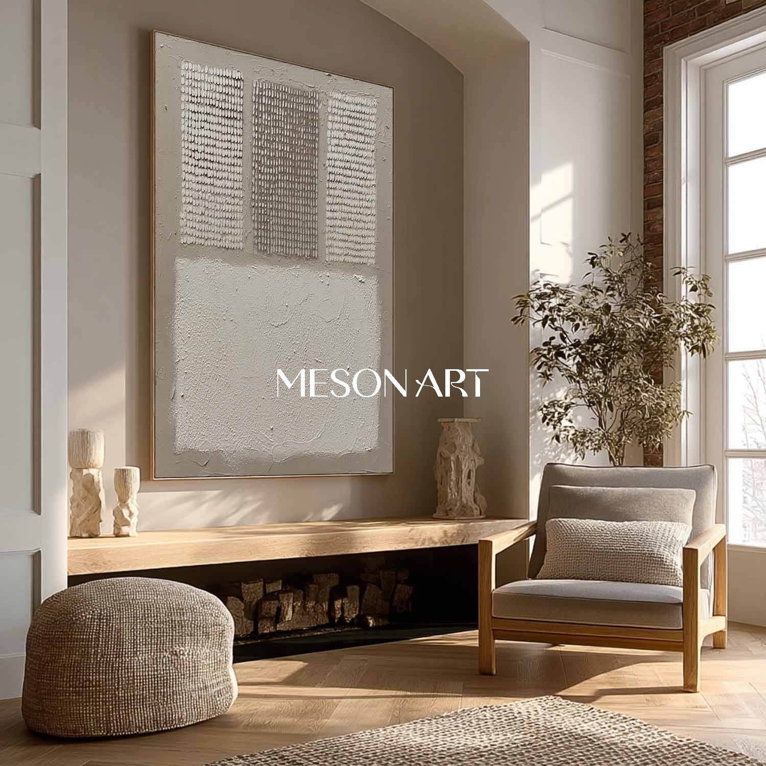 Shop Original Gray Wabi-Sabi Wall Art Neutral Color Painting Entryway