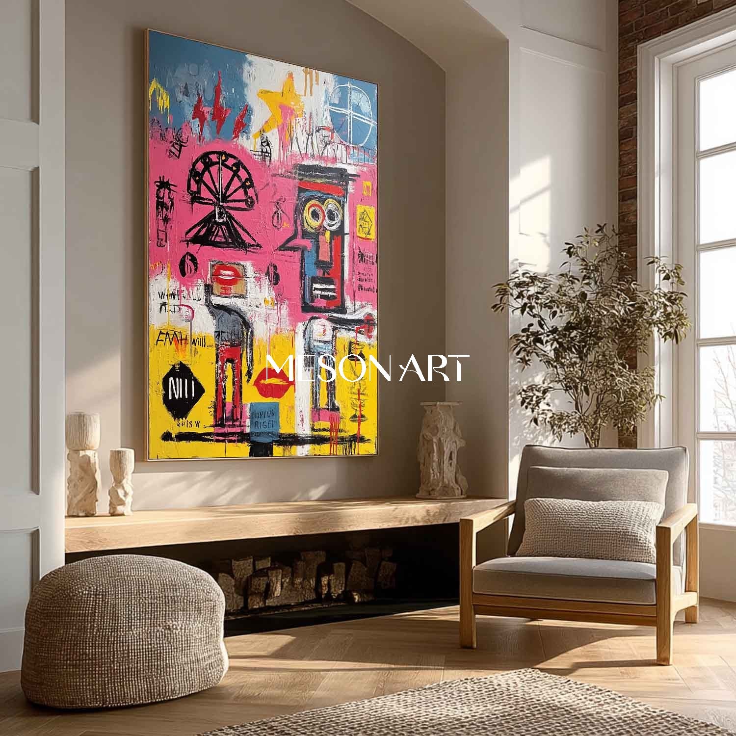 特別価格 ZECS DF.SQEZ 原画 グラフィティ アート graffiti カラフルなバスキア風グラフィティアート原画額装玄関 – MesonArt