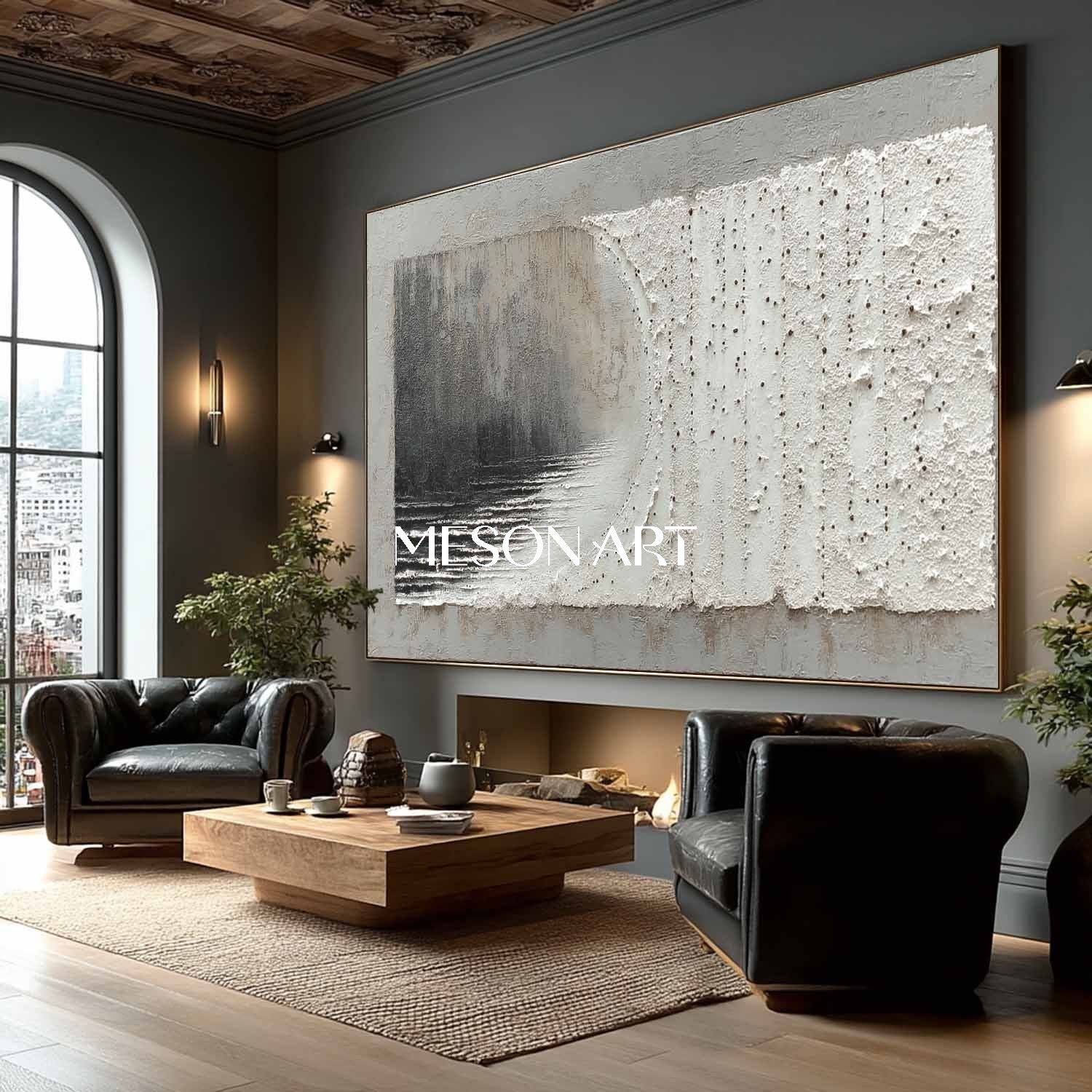 Wabi-Sabi Modern Minimalist Wall Art Heavy Impasto Neutral Painting