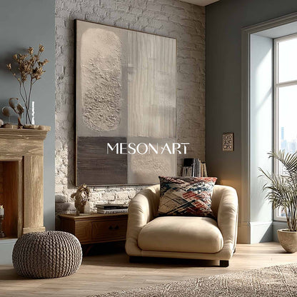Original Wabi Sabi Minimalist Textured Abstract Wall Art Living Room