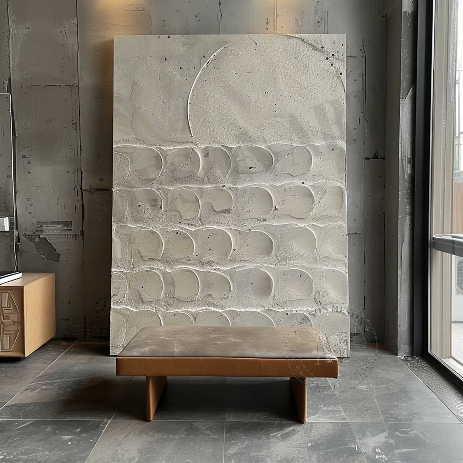 3D Beige Plaster Canvas Art for Sale Beige Plaster Minimalist Abstract Texture Wall Painting