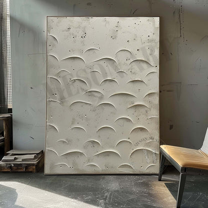 3D Beige Minimalist Canvas Art for Sale Beige Plaster Minimalist Abstract Texture Wall Painting