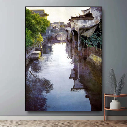 Large Watertown Oil Painting Watertown Canvas Wall Art Super Realistic Watertown Art for Sale