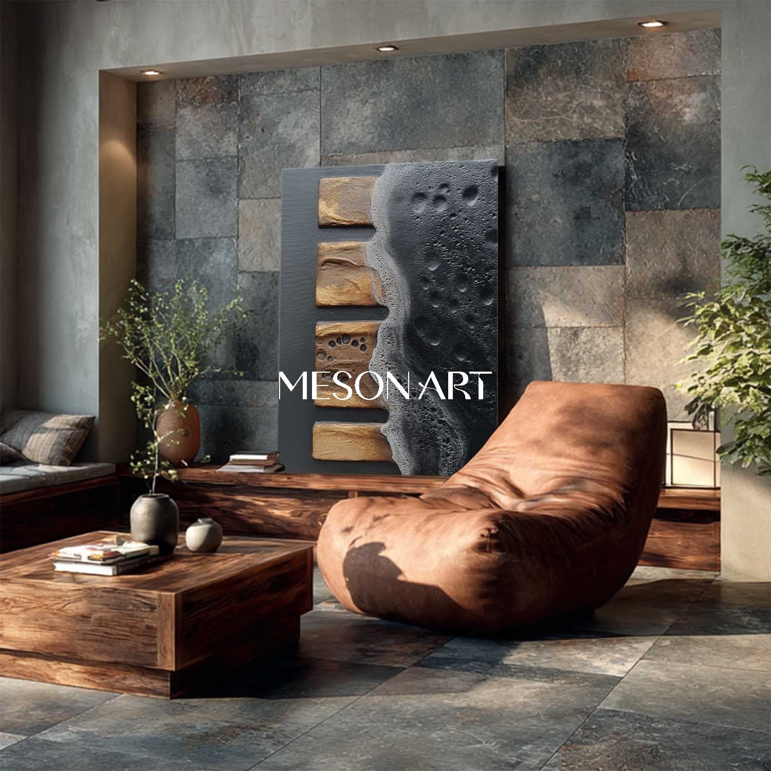 Shop Luxury Minimalist Abstract Textured Painting Hotel or Office Wall