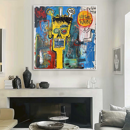 Basquiat Art Modern Expressionism Art Fun Graffiti Abstract Canvas Wall Art Graffiti Street Art