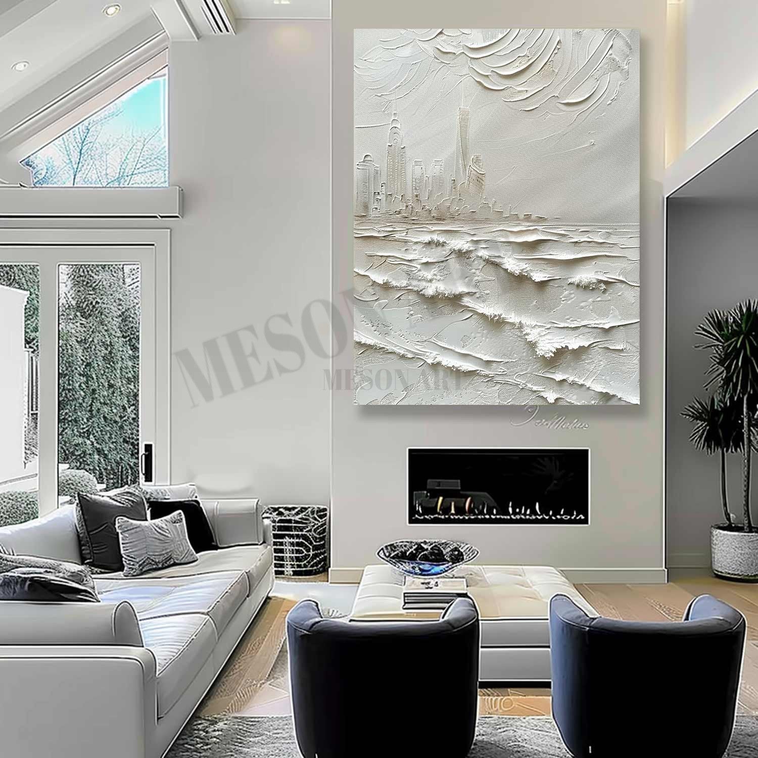 Burj Khalifa Abstract Texture Painting White Burj Khalifa City Texture Wall Art Burj Khalifa Art Canvas