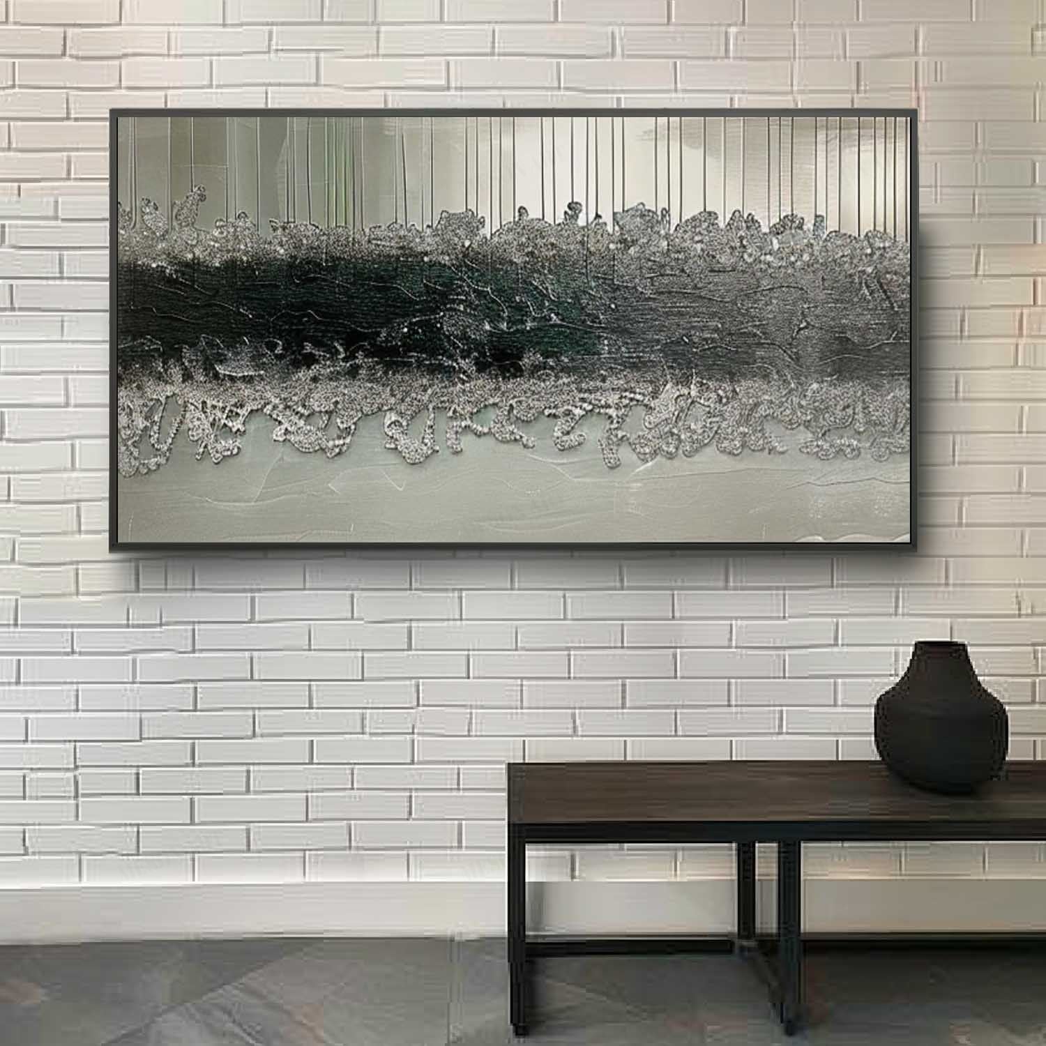 Large Grey and Black Abstract Art for Sale Grey and Black Abstract Canvas Wall Art Grey and Black Abstract Texture Painting