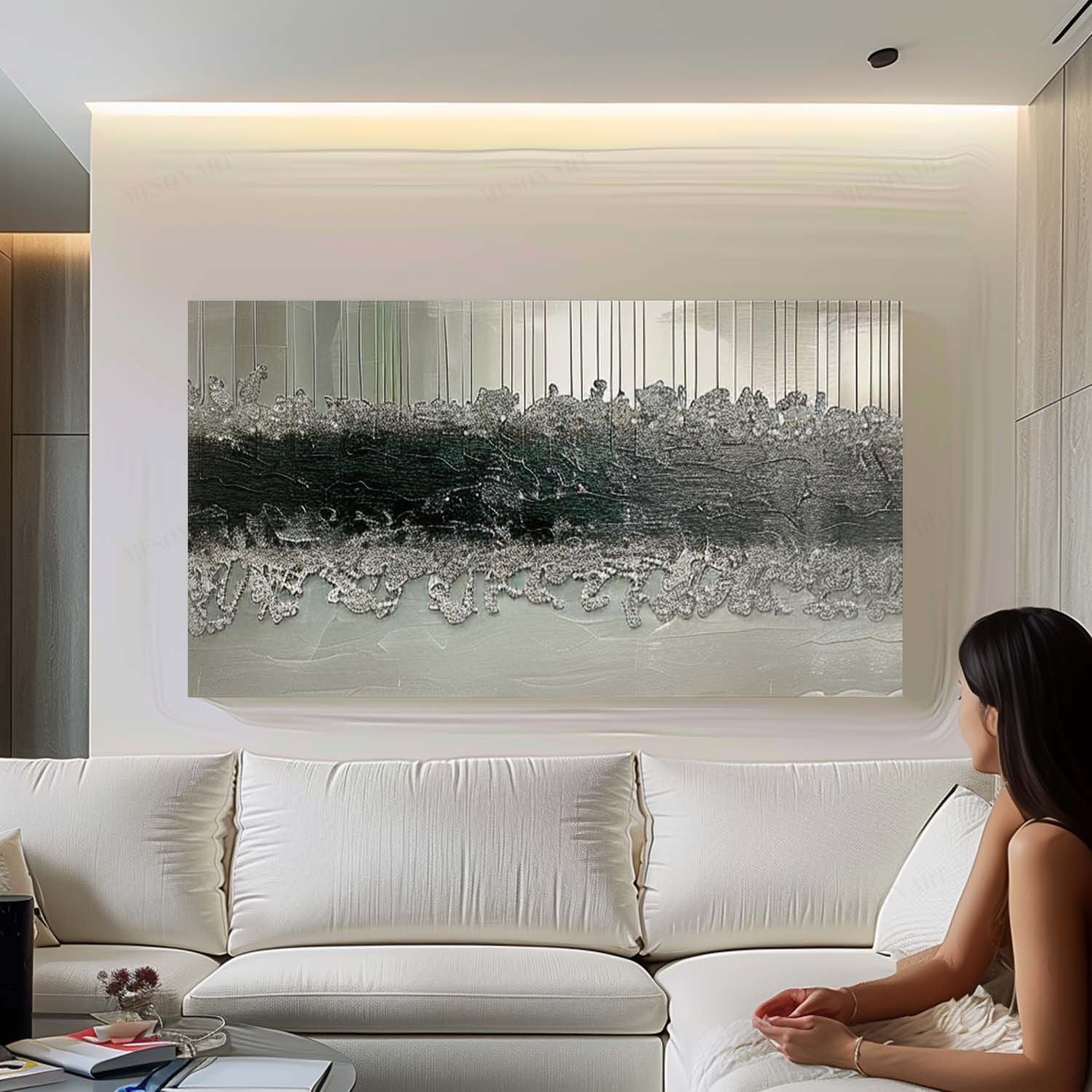 Large Grey and Black Abstract Art for Sale Grey and Black Abstract Canvas Wall Art Grey and Black Abstract Texture Painting
