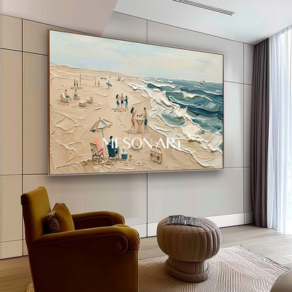 Beach Waves Impasto Painting Buy Modern 3D Landscape Art Shop Online