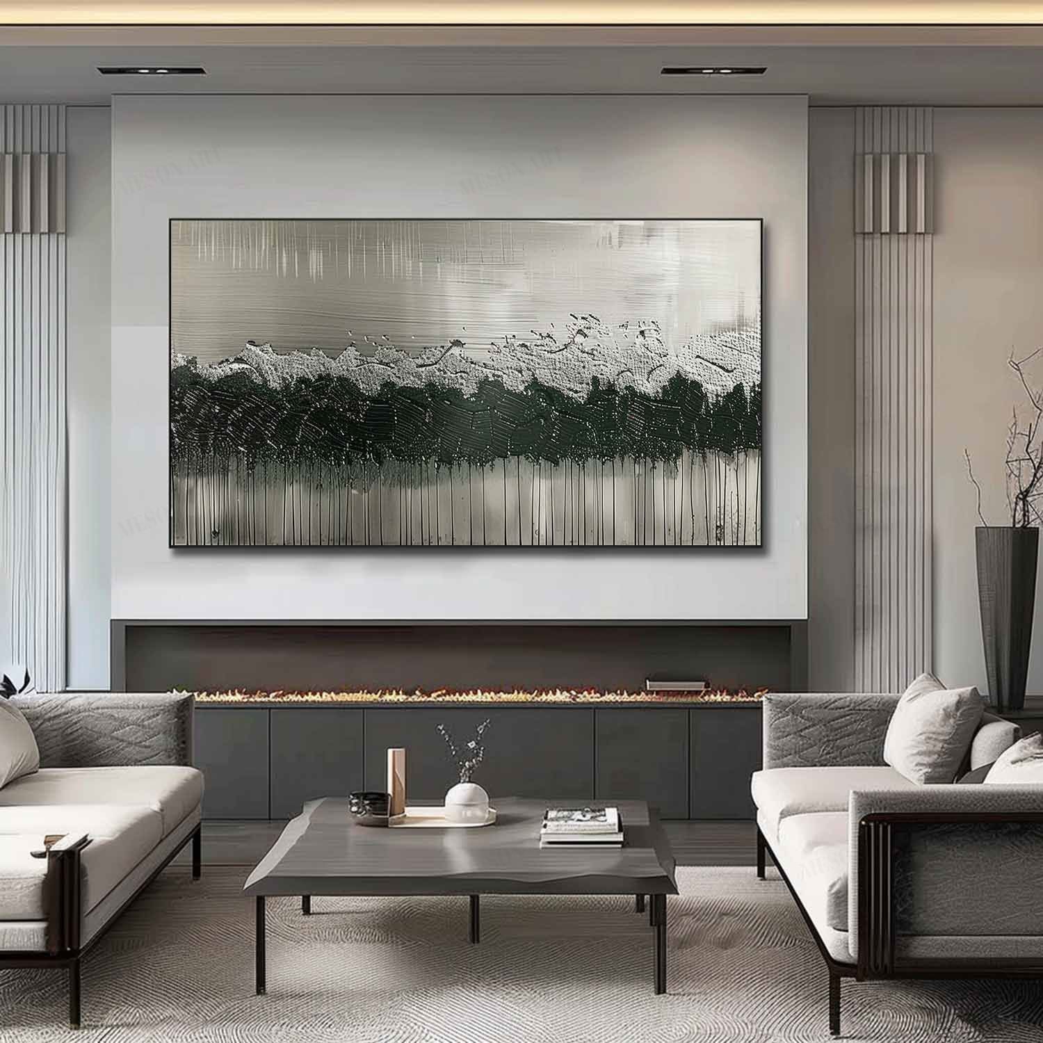 Large Silver and Black Art for Sale Silver and Black Abstract Canvas Wall Art Silver and Black Abstract Texture Painting