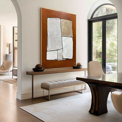 Large Brown Minimalism Abstract Art Canvas Selling Brown Texture Wall Decor Mural