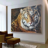 Large Realistic Tiger Oil Painting Hyper Realistic Tiger Art Tiger Realistic Portrait Canvas Wall Art Decor