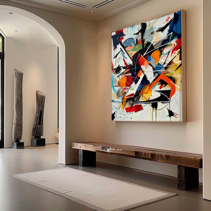 Abstract Pop Art on Canvas Colorful Pop Abstract Art Abstract Pop Art Canvas Wall Art Decor for Sale