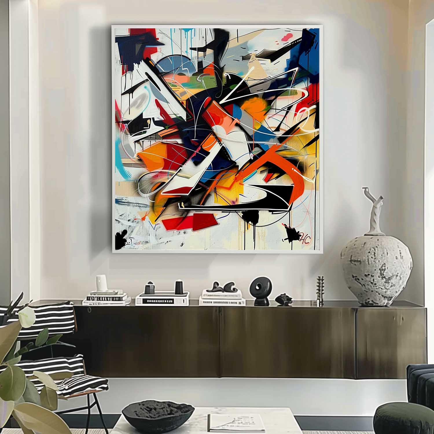 Abstract Pop Art on Canvas Colorful Pop Abstract Art Abstract Pop Art Canvas Wall Art Decor for Sale
