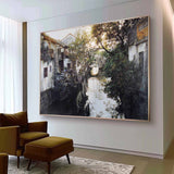 Ancient Water Town Oil Paintings Ancient Water Town Canvas Wall Art Hyper-Realistic Water Town Art For Sale