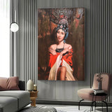Realistic Oil Painting Peking Opera Girl Super Realistic Peking Opera Girl Art Peking Opera Girl Portrait Canvas Wall Art