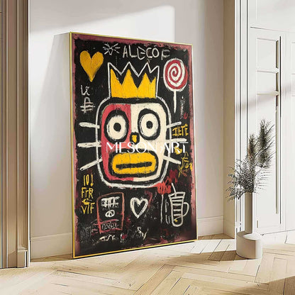 Modern Abstract Neo Expressionism Original Oil Painting Crown Canvas