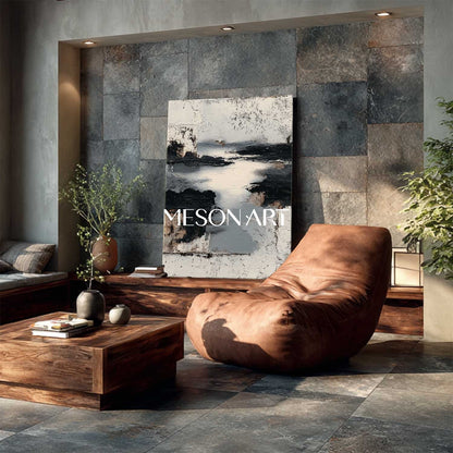 Wabi-Sabi Style Original Artwork 3D Textured Neutral Tones Painting