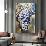 Grape Realistic Art Purple Grape Realistic Canvas Oil Painting Super Realistic Grape Art Grapes Wall Art
