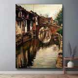 Old Watertown Oil Painting Old Watertown Canvas Wall Art Surreal Old Watertown Art for Sale