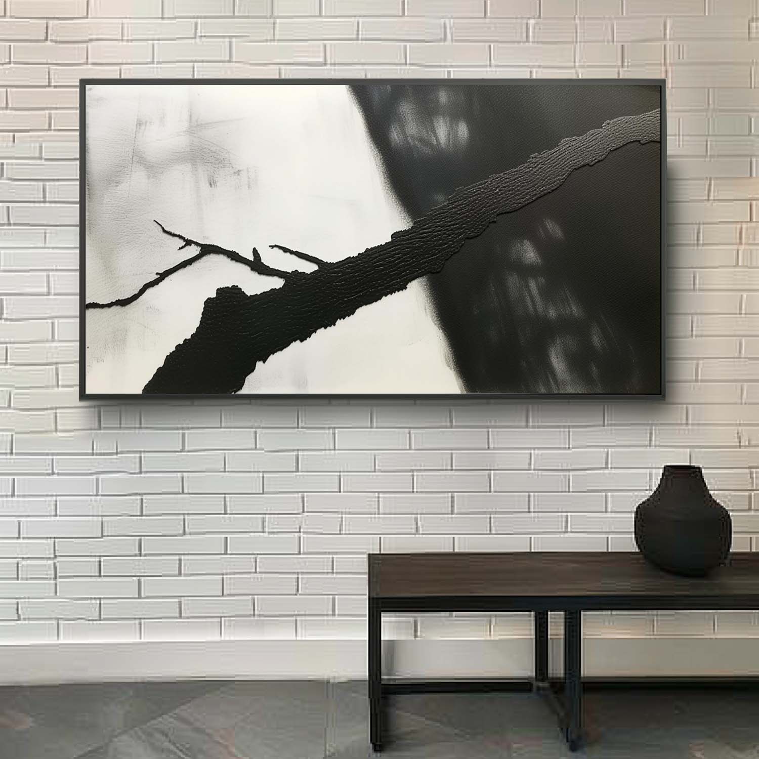 Large 3D Black and White Minimalist Abstract Texture Art for Sale Black and White Abstract Wall Art Decor