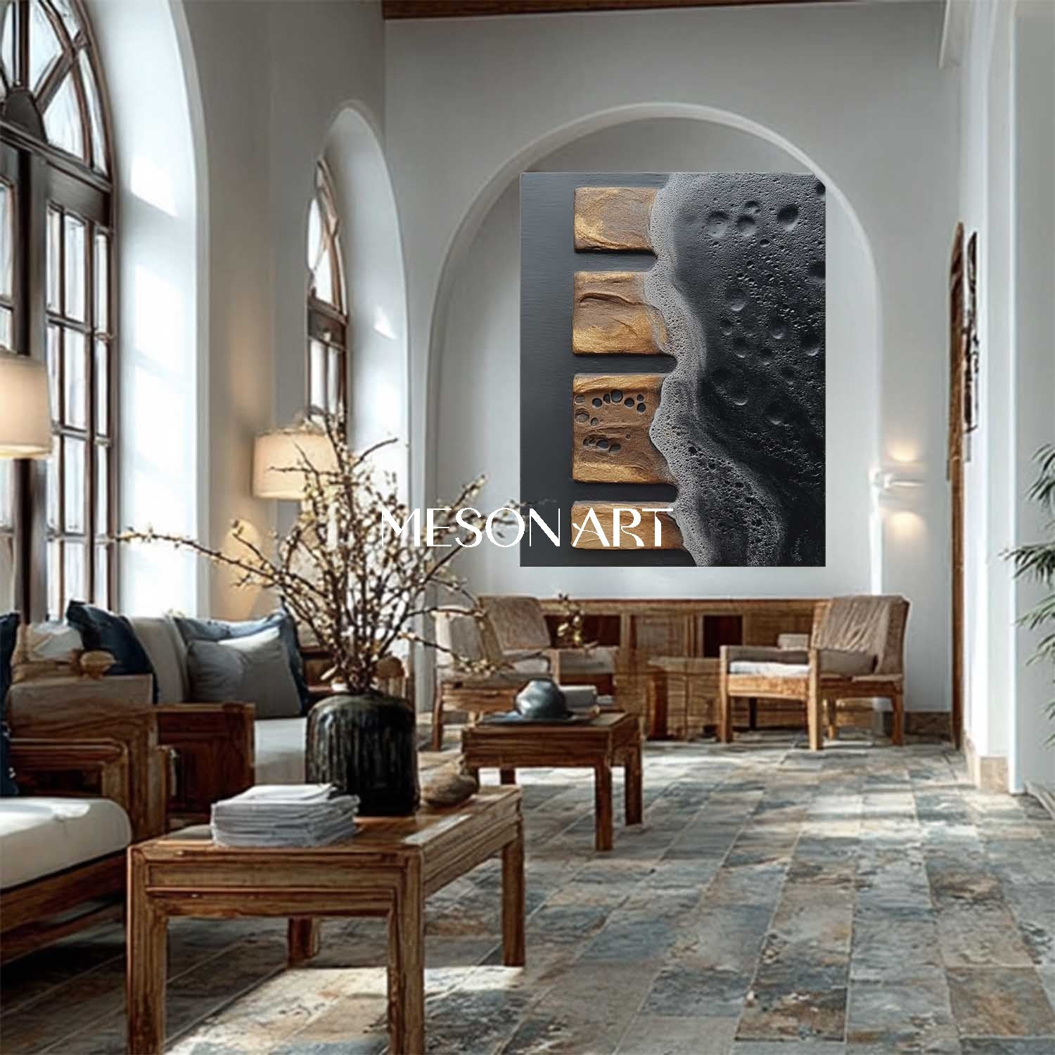 Shop Luxury Minimalist Abstract Textured Painting Hotel or Office Wall