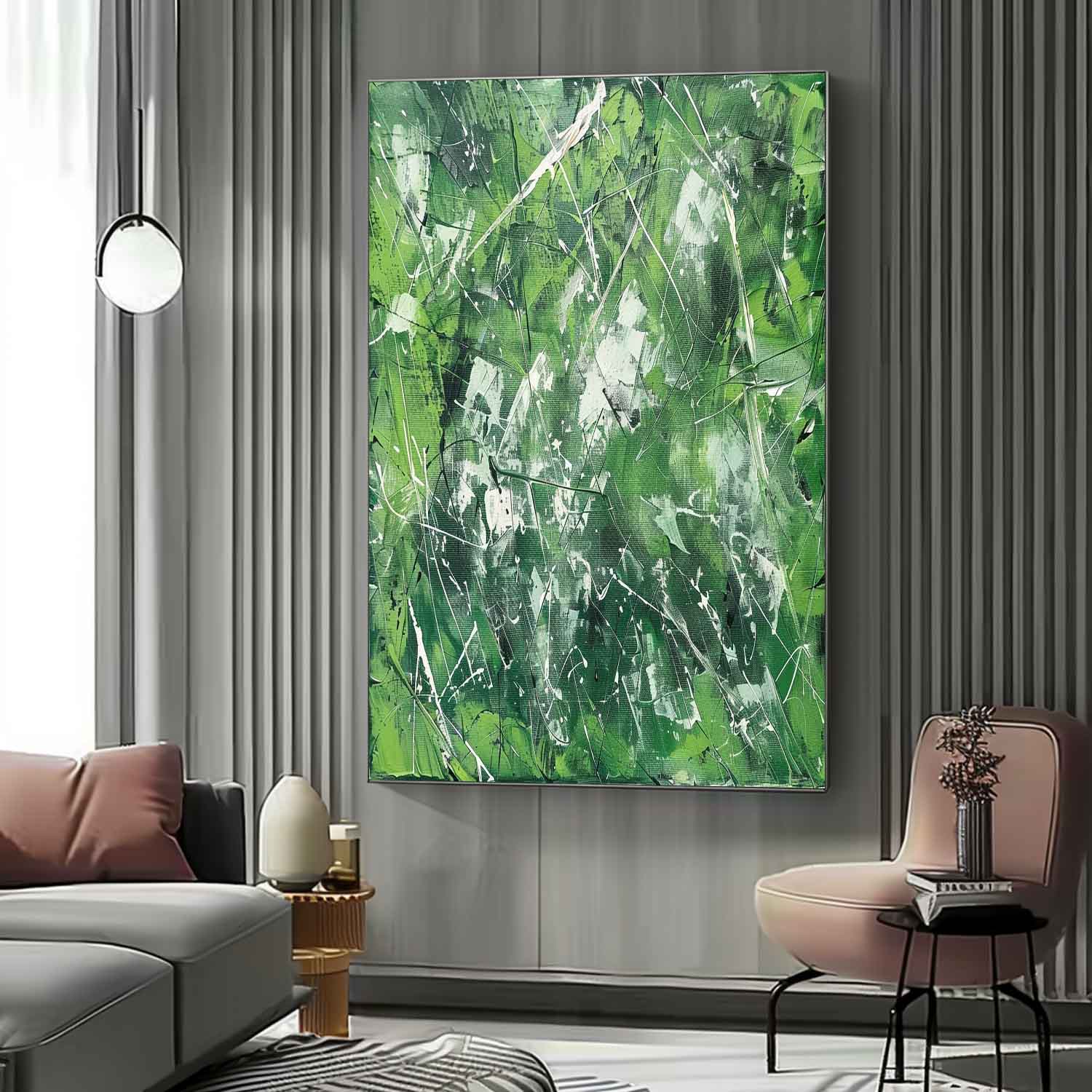 Large Green Abstract Canvas Art for Sale Green Contemporary Abstract Art Wall Decor