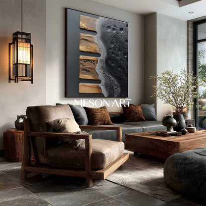 Shop Luxury Minimalist Abstract Textured Painting Hotel or Office Wall