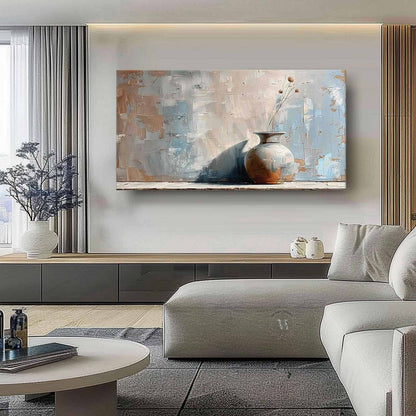 Large Clay Jar Vase Art for Sale Grey Pottery Jar Still Life Vase Painting Clay Jar Canvas Art