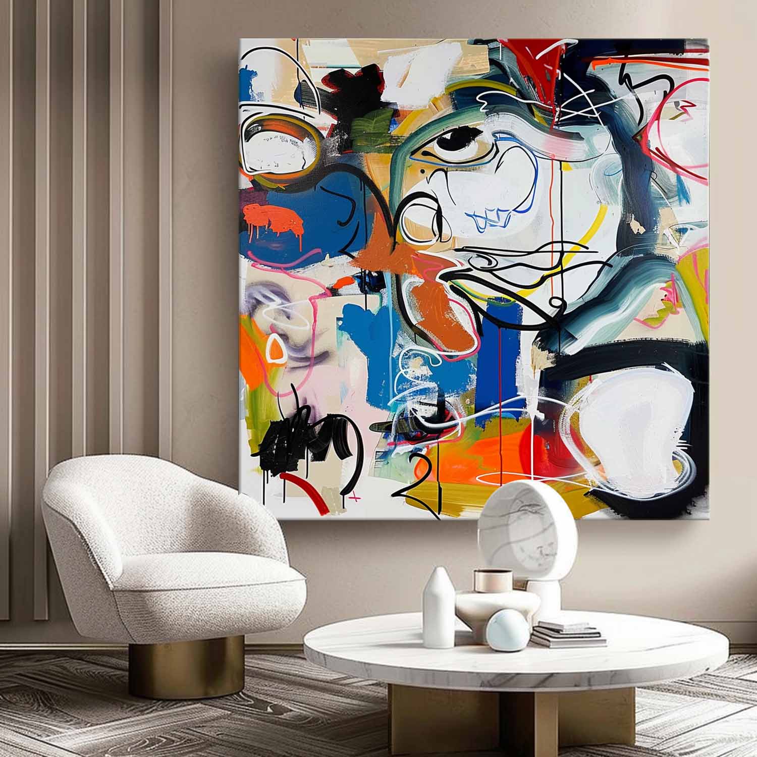 Abstract Graffiti Art on Canvas Colorful Graffiti Oil Painting Abstract Graffiti Canvas Wall Art Decoration for Sale