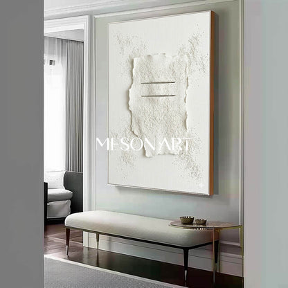 Contemporary Nordic Style Textured Wall Hanging, Modern Living Room Art, Large Hand-Painted Plaster Relief