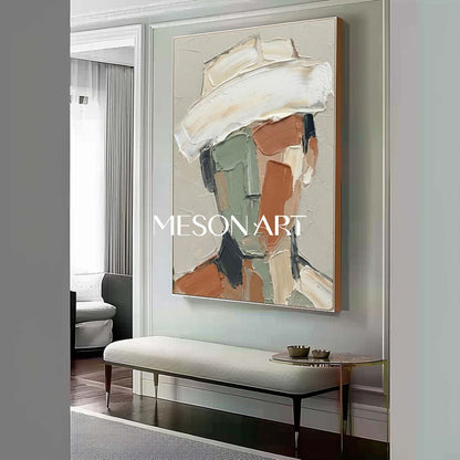 Abstract Portrait Canvas Art Contemporary Home Design Art Gallery Quality Textured Decor