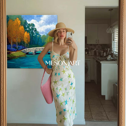 Colorful Landscape Canvas Handmade Wall Art Txtured Painting Entrywall