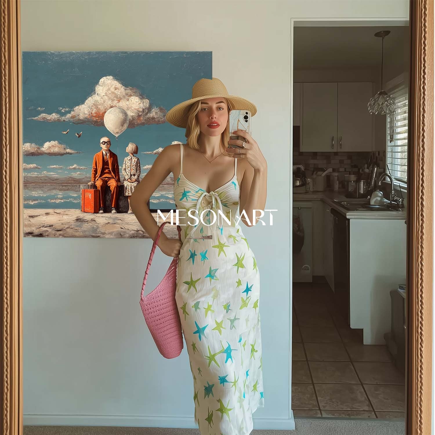 Dreamy Blue Sky Surrealist Art Framed Canvas Oversized Bedroom Shop Now