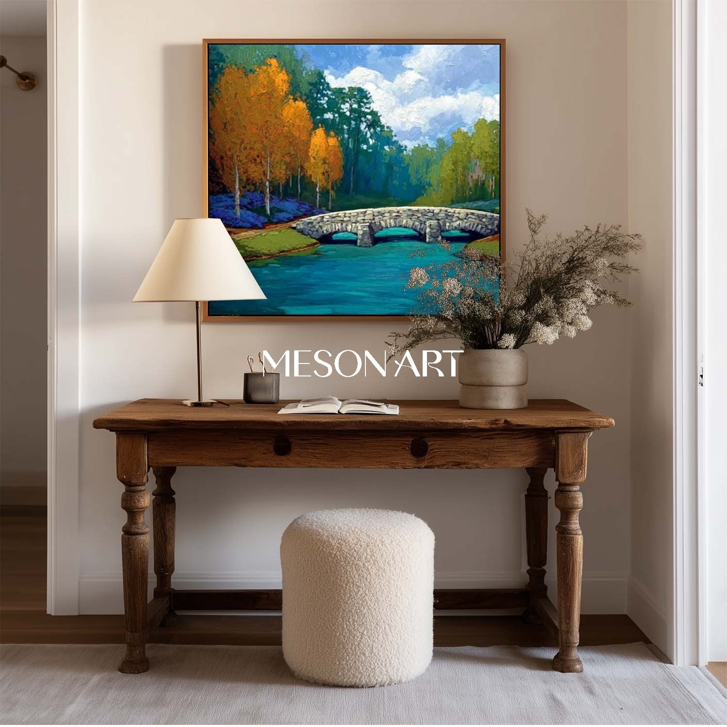 Colorful Landscape Canvas Handmade Wall Art Txtured Painting Entrywall