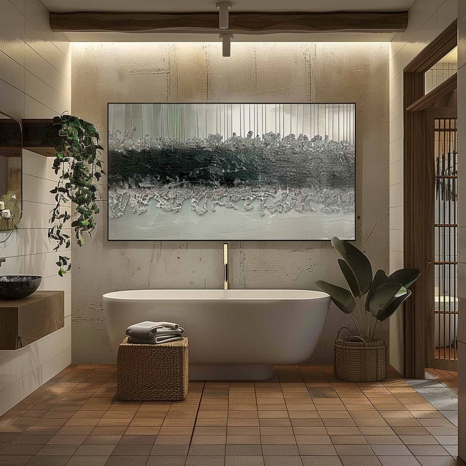 Large Grey and Black Abstract Art for Sale Grey and Black Abstract Canvas Wall Art Grey and Black Abstract Texture Painting